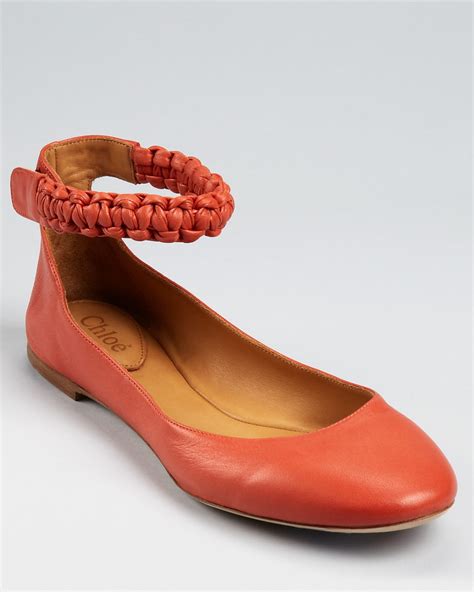 chloe ballet flats with ankle strap.